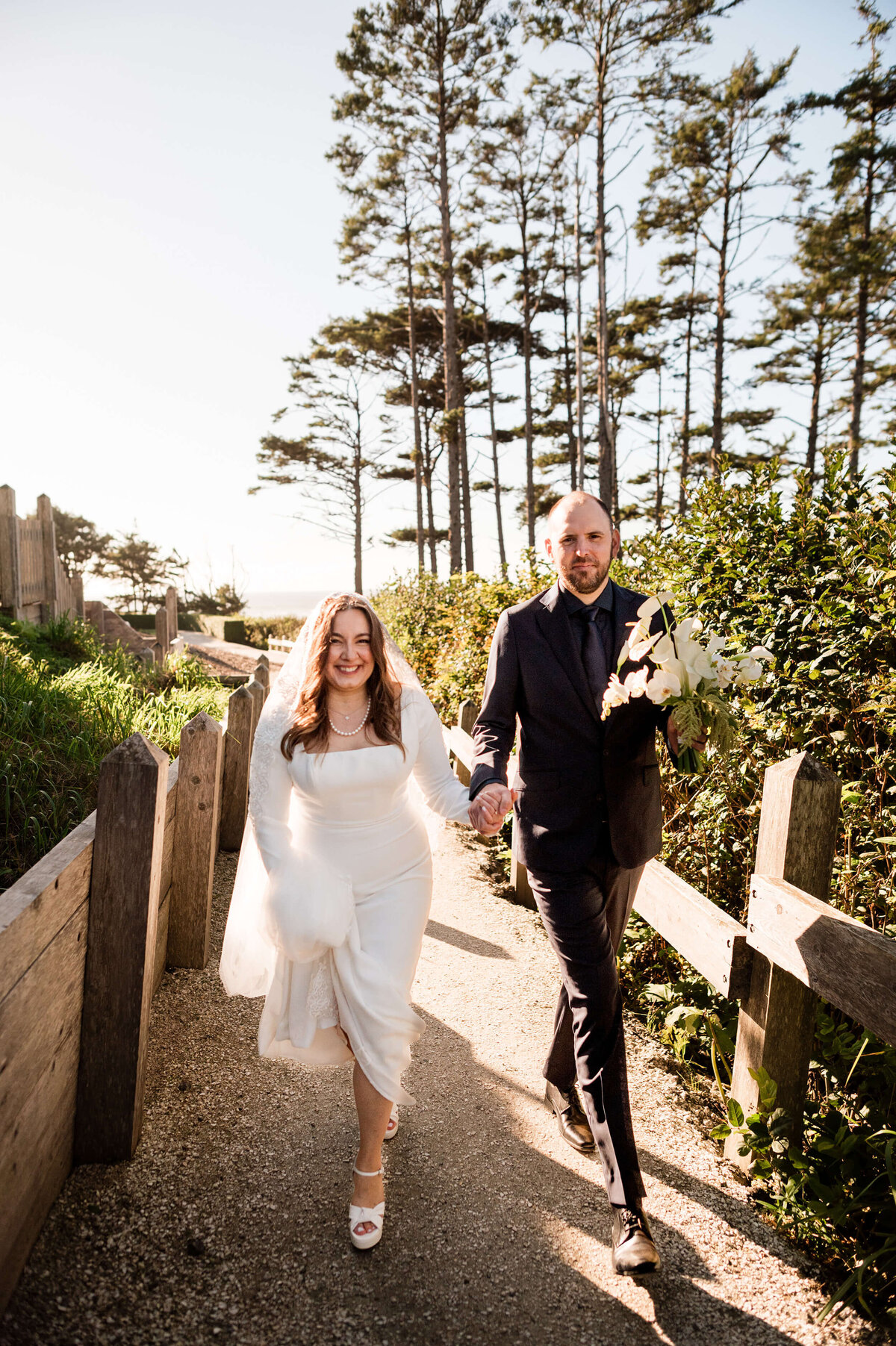 Couple at Seabrook, Washington State Wedding
