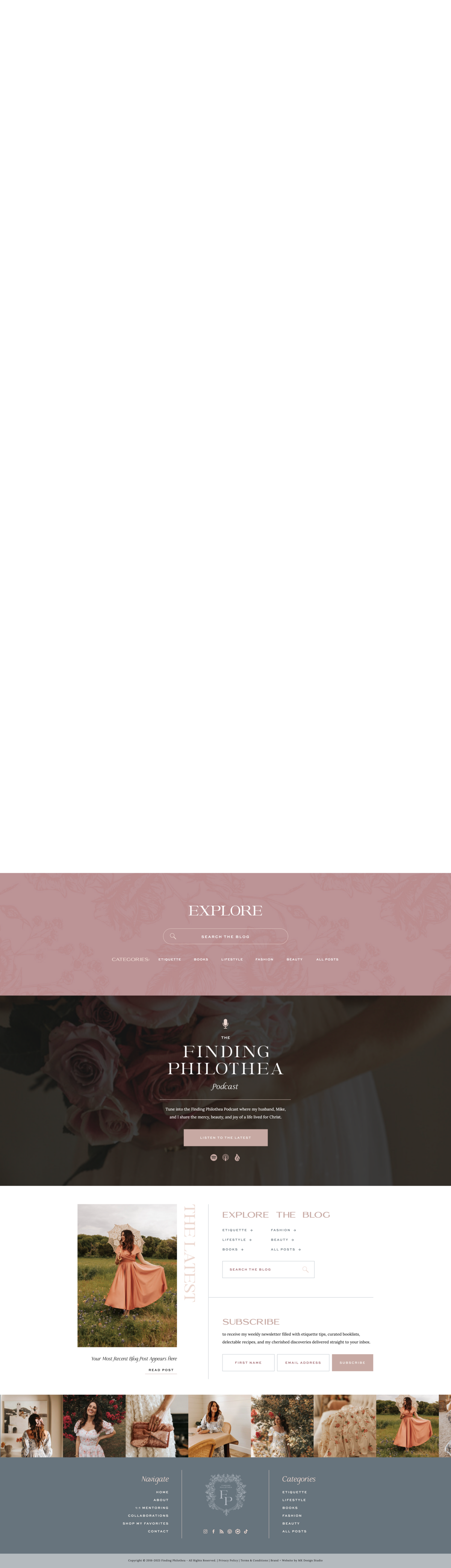 a mockup of a romantic and timeless photographer website