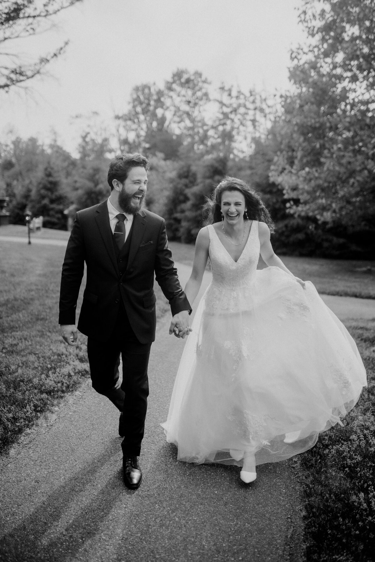 bride & groom smiling
