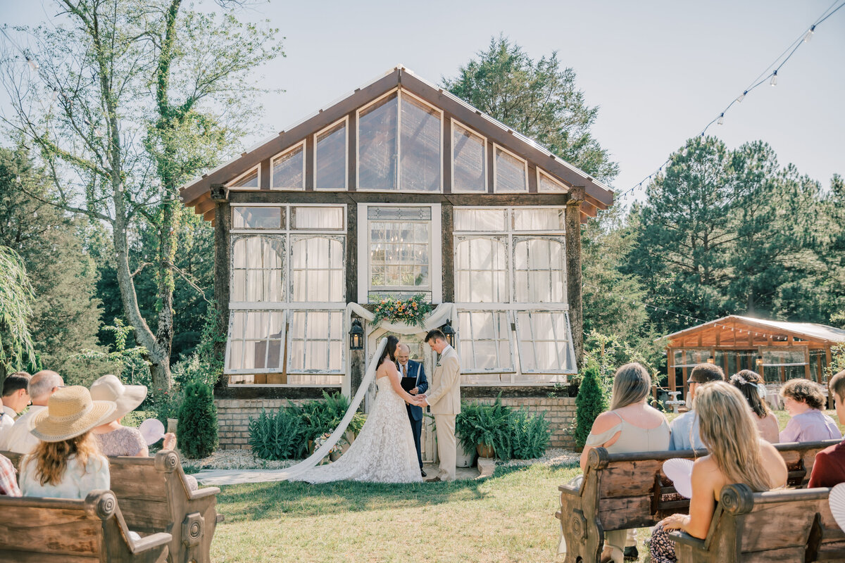 Wedding ceremony at Three Oaks Manor in Virginia