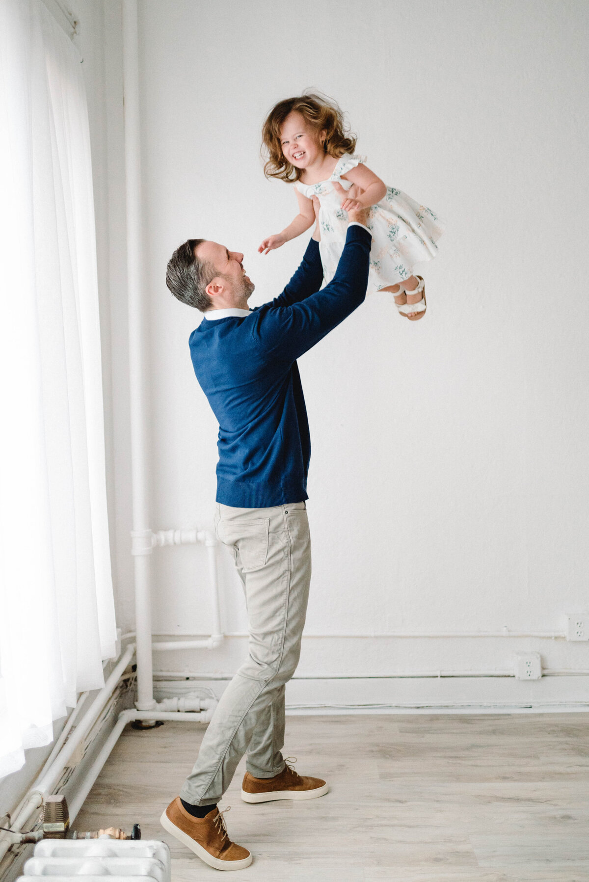 Seattle father and daughter playing in the University District Studio