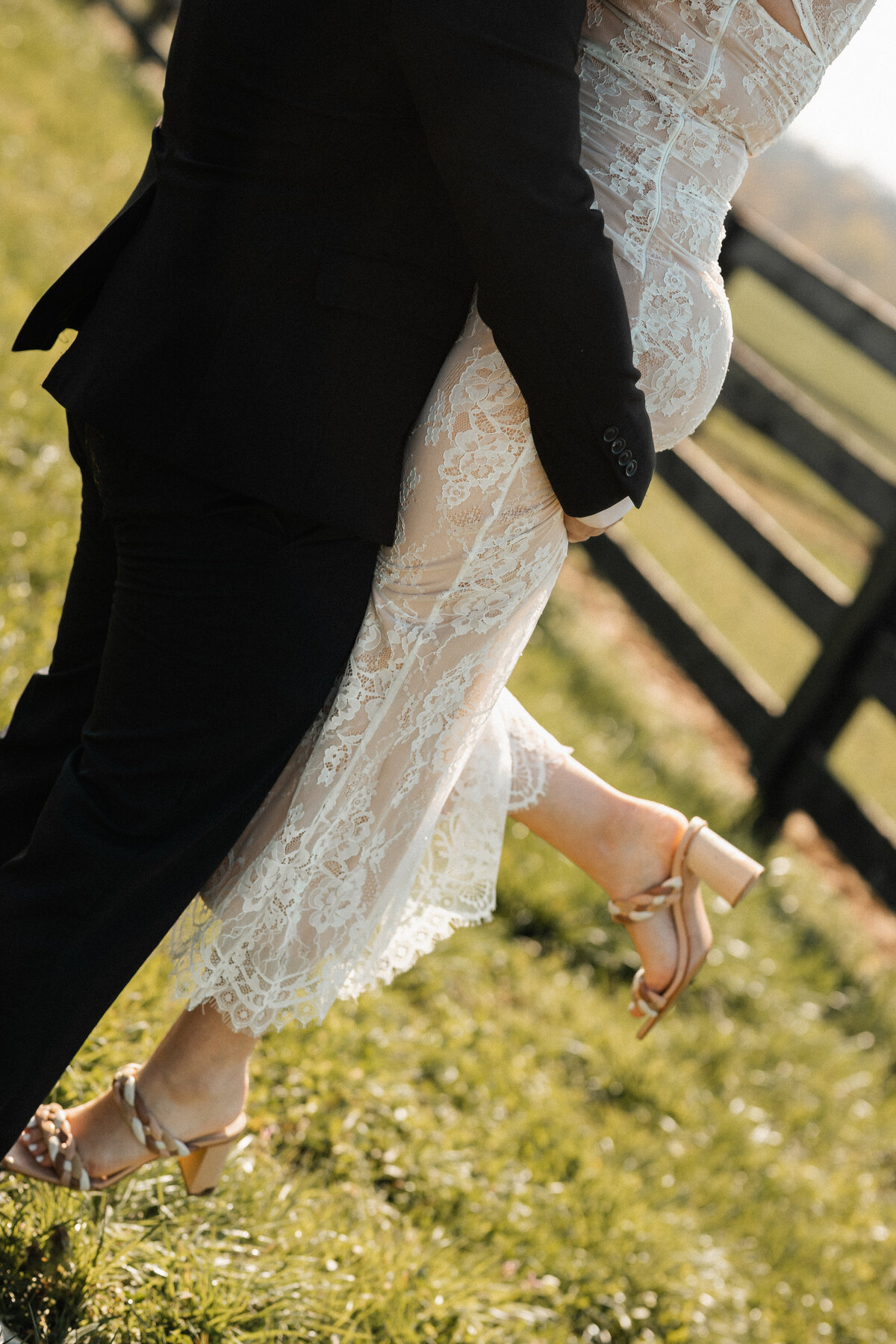 Bride and groom sharing a quiet moment during their couple's photos at their wedding venue in Kentucky, captured by Abby Dutra Photography.
