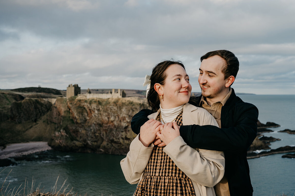 Aberdeenshire Engagement and Couple Photo Session at Dunnottar Castle-10