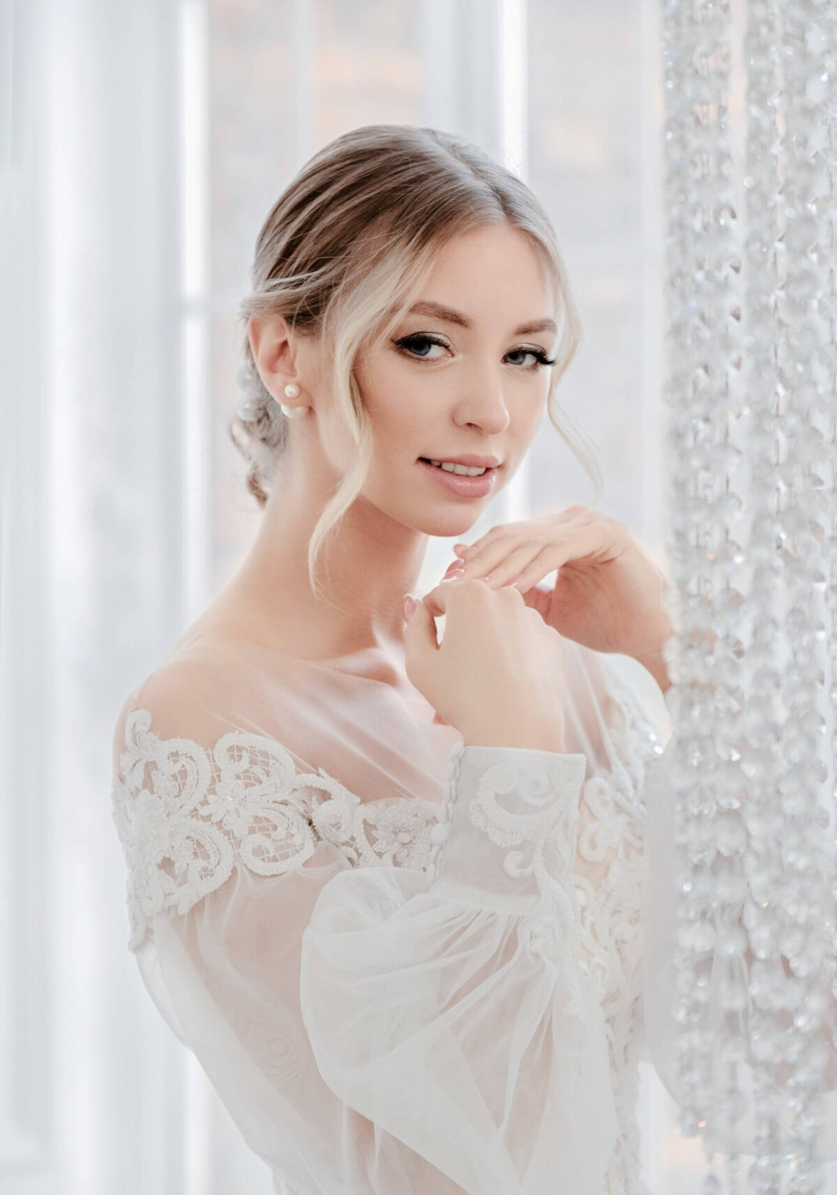 A Beautiful Bride in White Wedding Dress