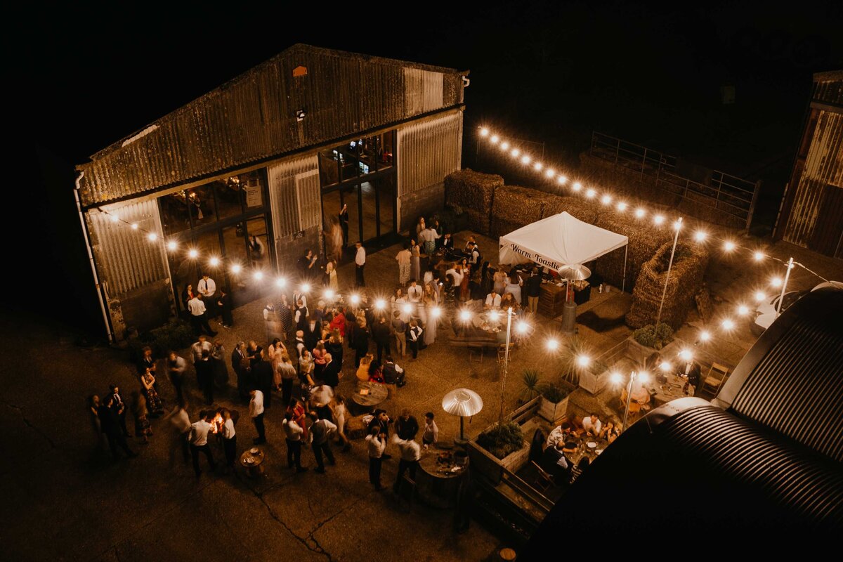 Festoon lights at the barns at lodge farm-1