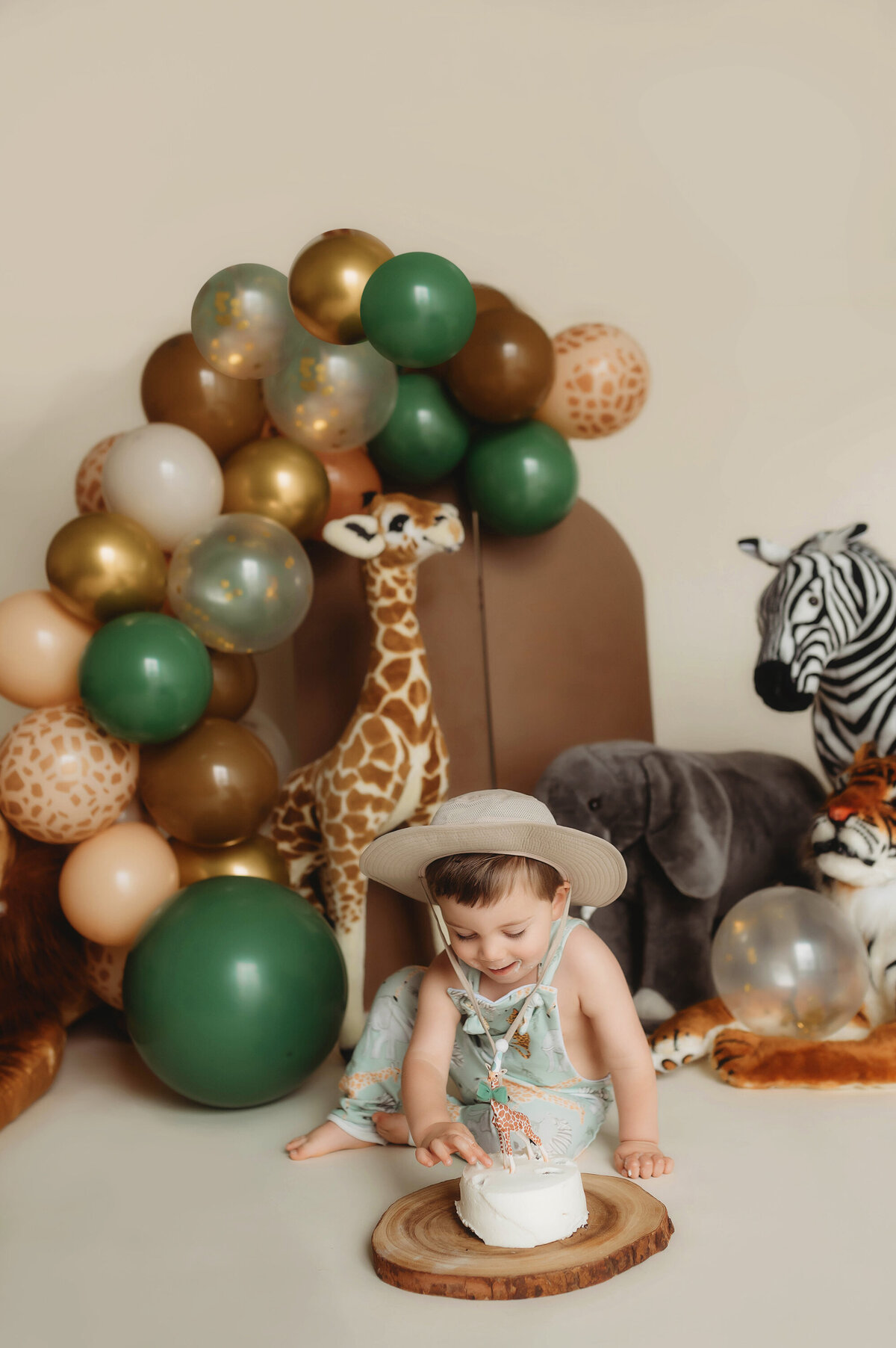 Baby celebrates his second birthday with a Cake Smash Photoshoot in Charleston.