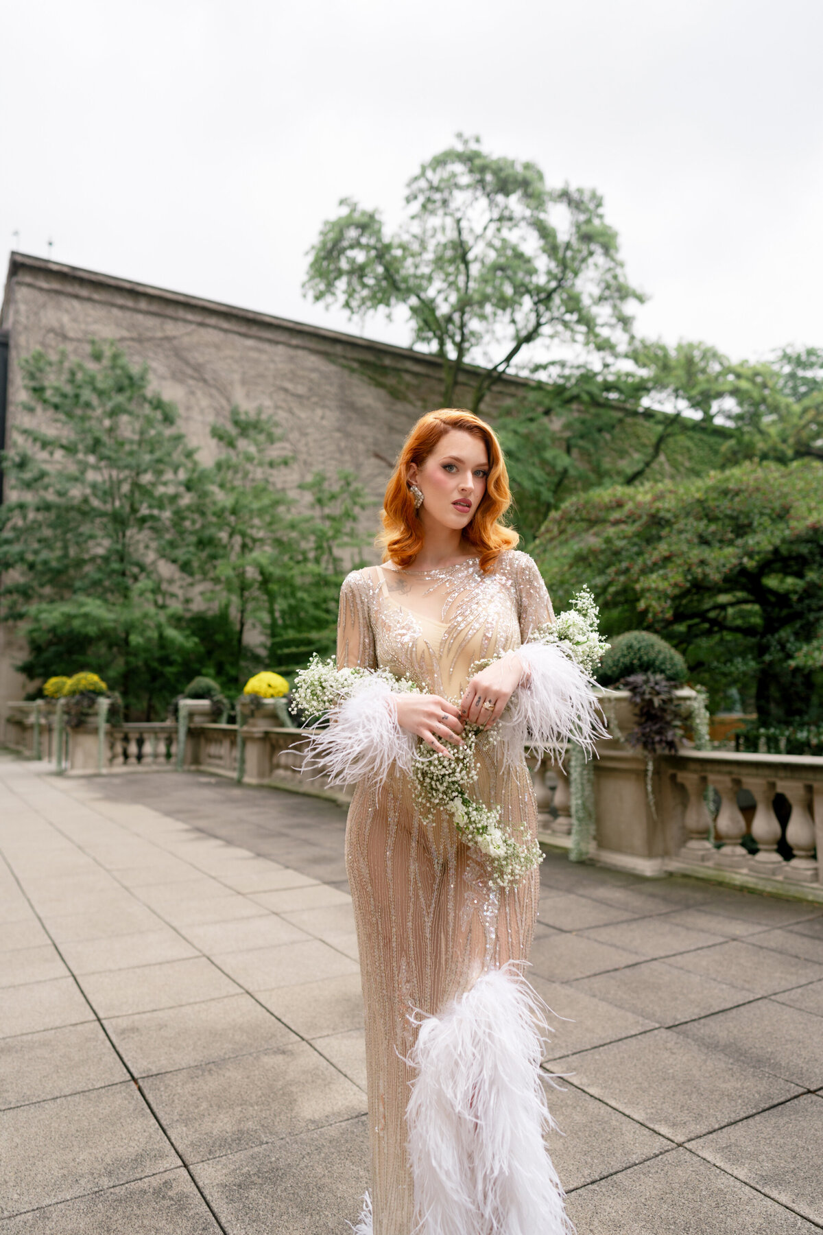 Berlez-Aspen-Avenue-Chicago-Wedding-Photographer-Glam-Atelier-Clair-De-Lune-Vintage-Bob-Mackie-Sheer-Beaded-Gown-Luxury-Engagement-Art-Institute-of-Chicago-South-Garden-41