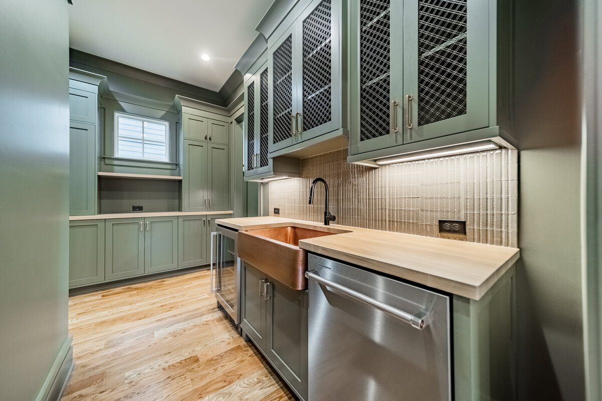 Craftsman Style Designer Home - Green Custom Cabinets