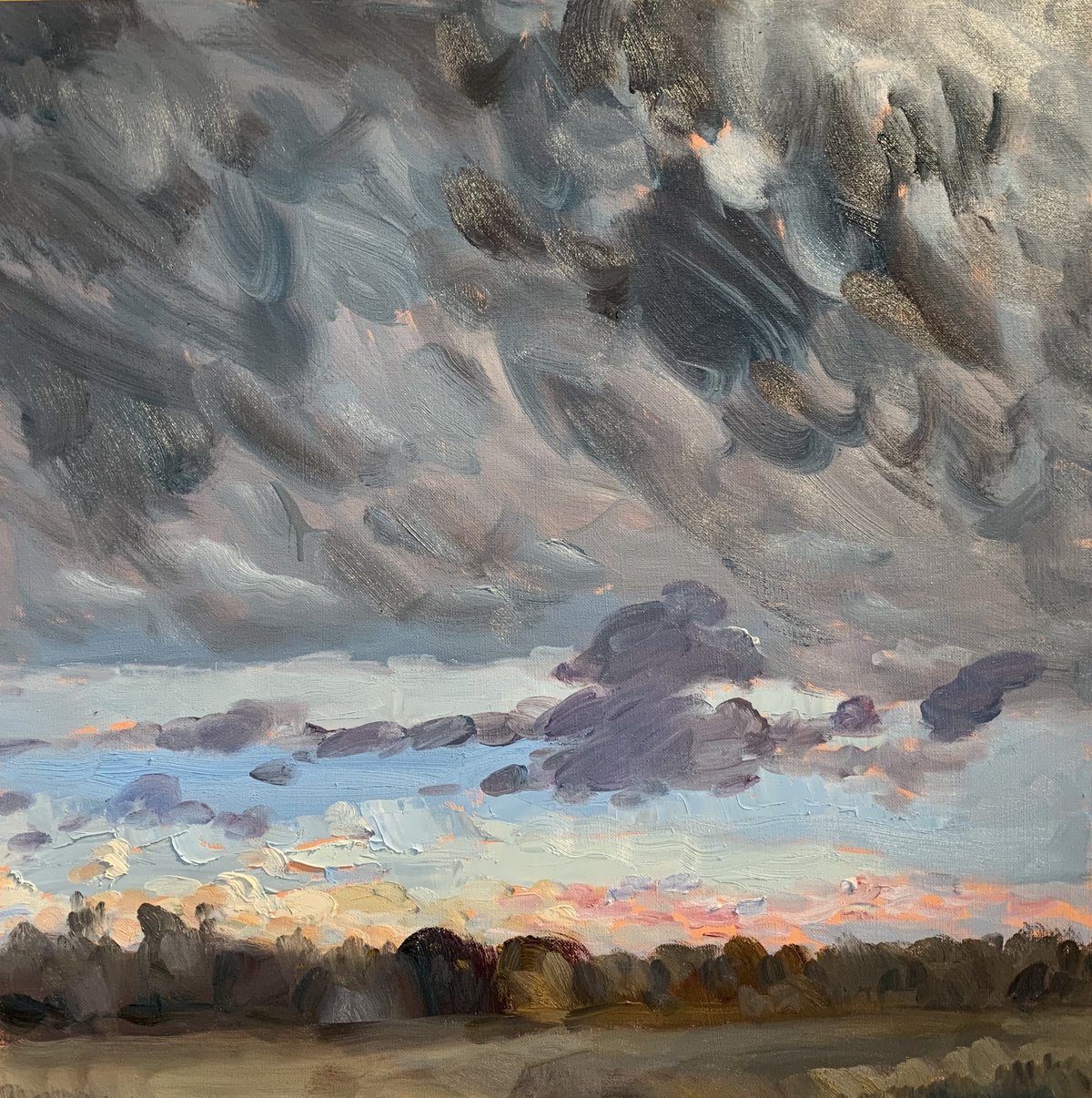 Sunday's Storm over the East End 24x24 ooc $3,500
