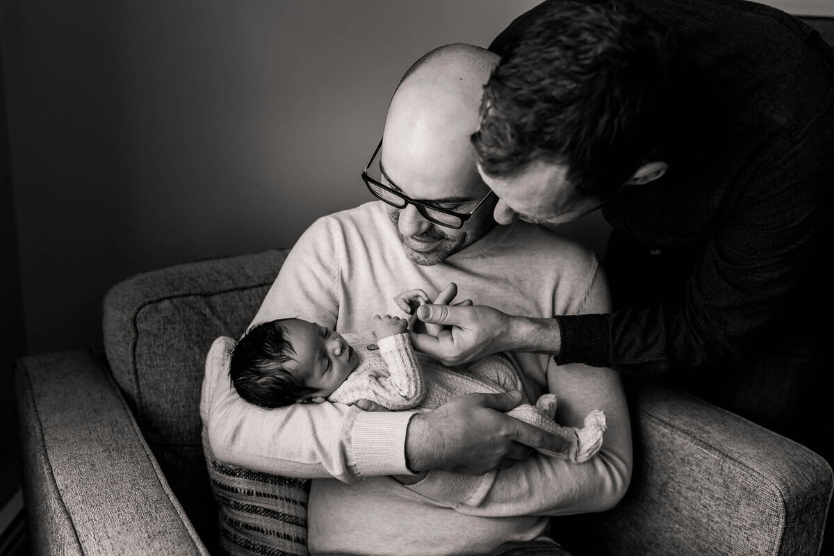 NJ Newborn photography session with two dads and their baby