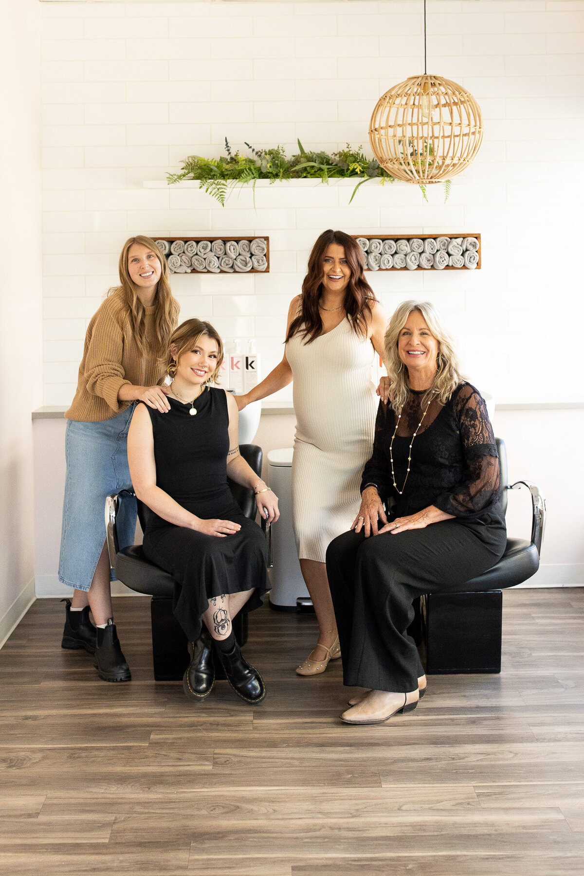 Team of salon artists during a portland branding photography session. 