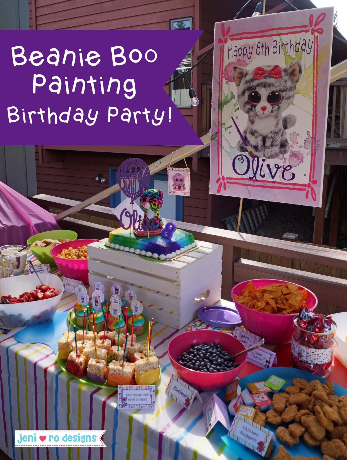 beanie boo painting bday party jeni ro designs title image