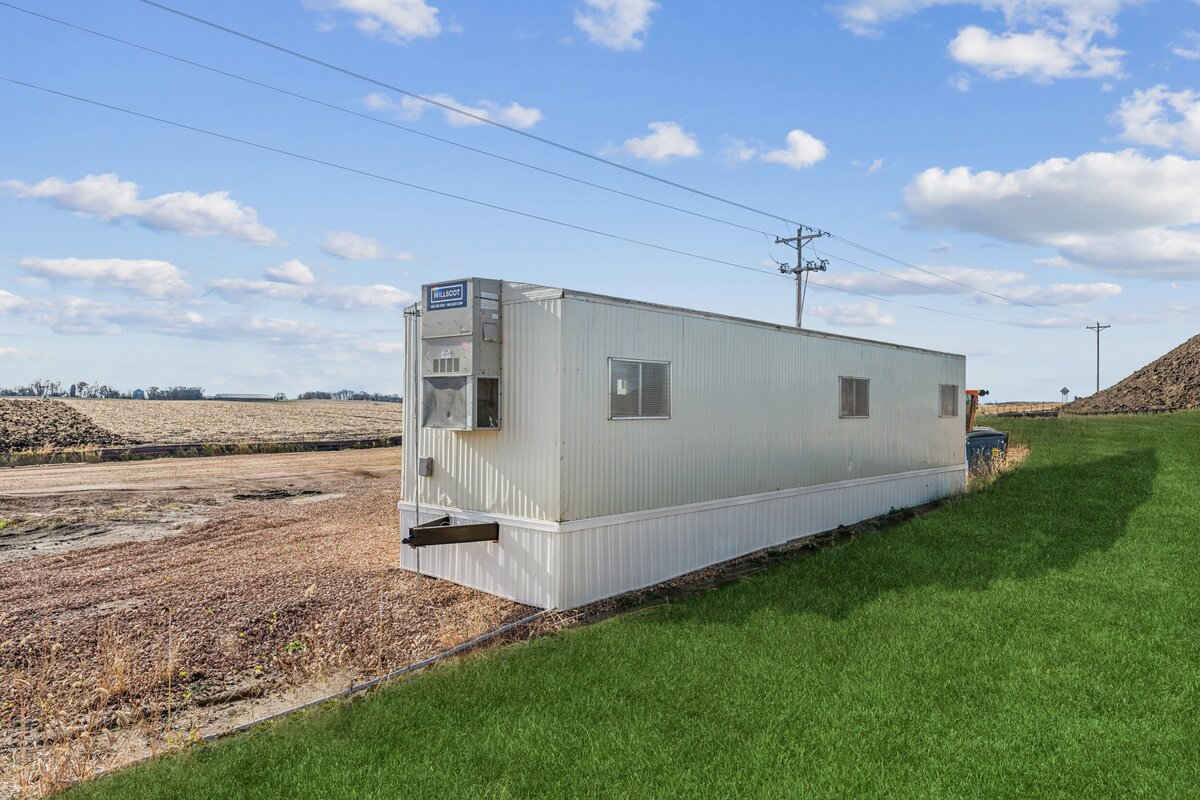 Temporary trailer at a Belle Plaine, MN construction site