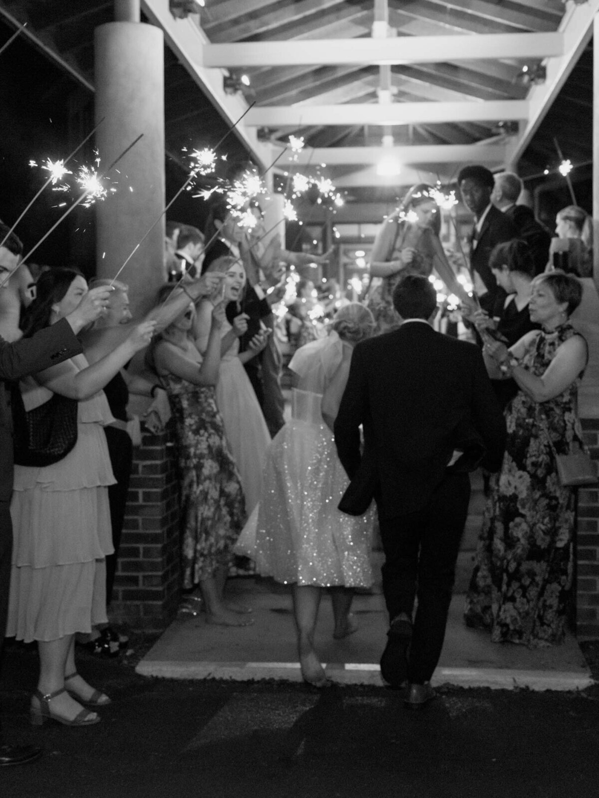 Bride and groom sparkler exit at Cleveland Yachting Club