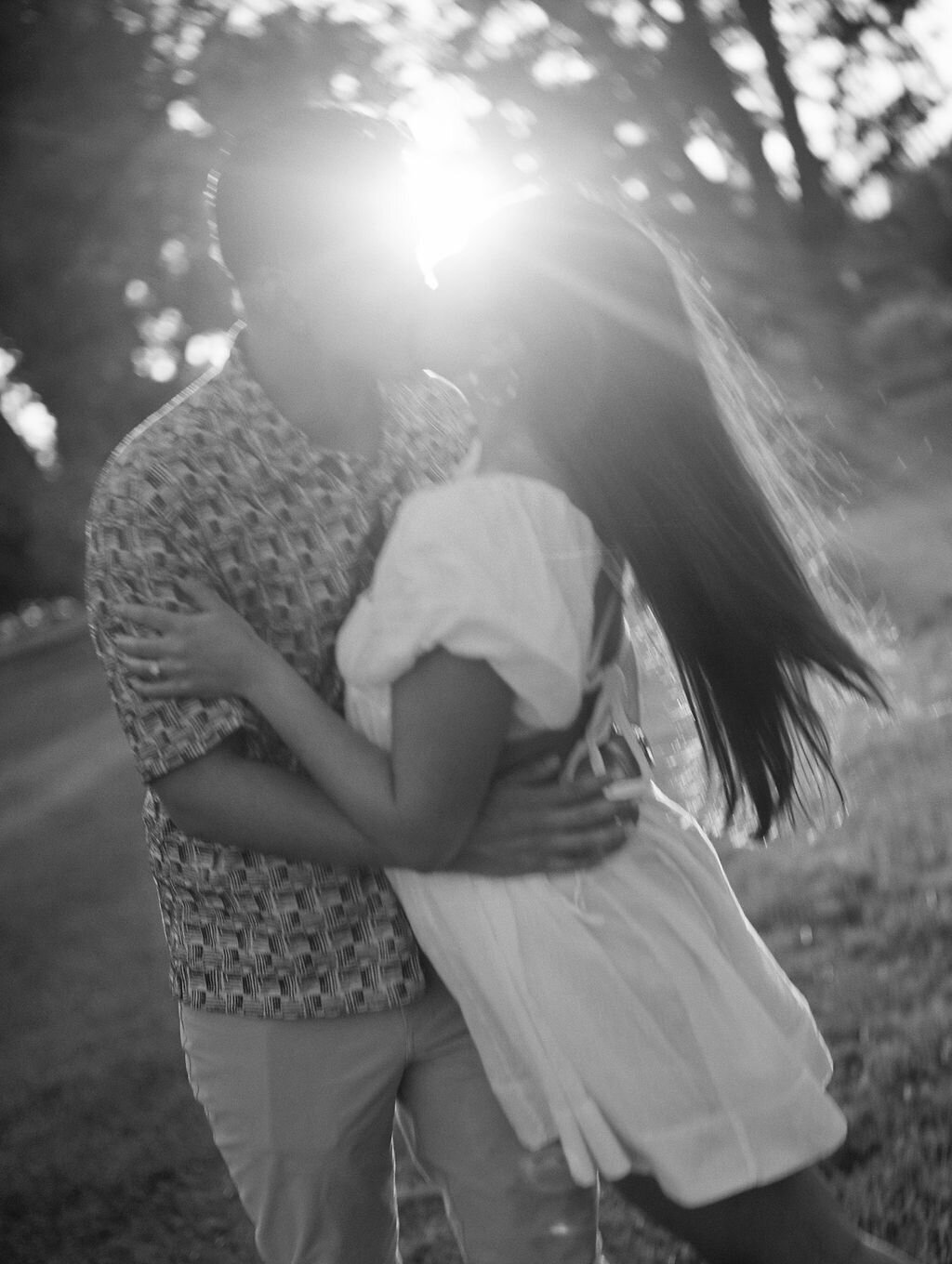 Documentary style engagement photos on film by Colorado wedding photographer.