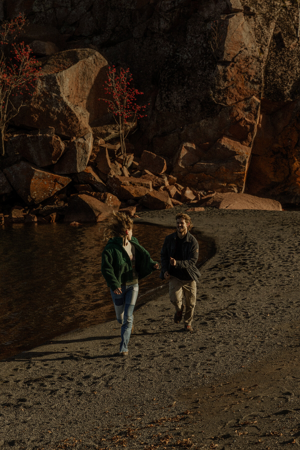 Black Sand Beach Silver Bay Candid Documentary Couples Photos