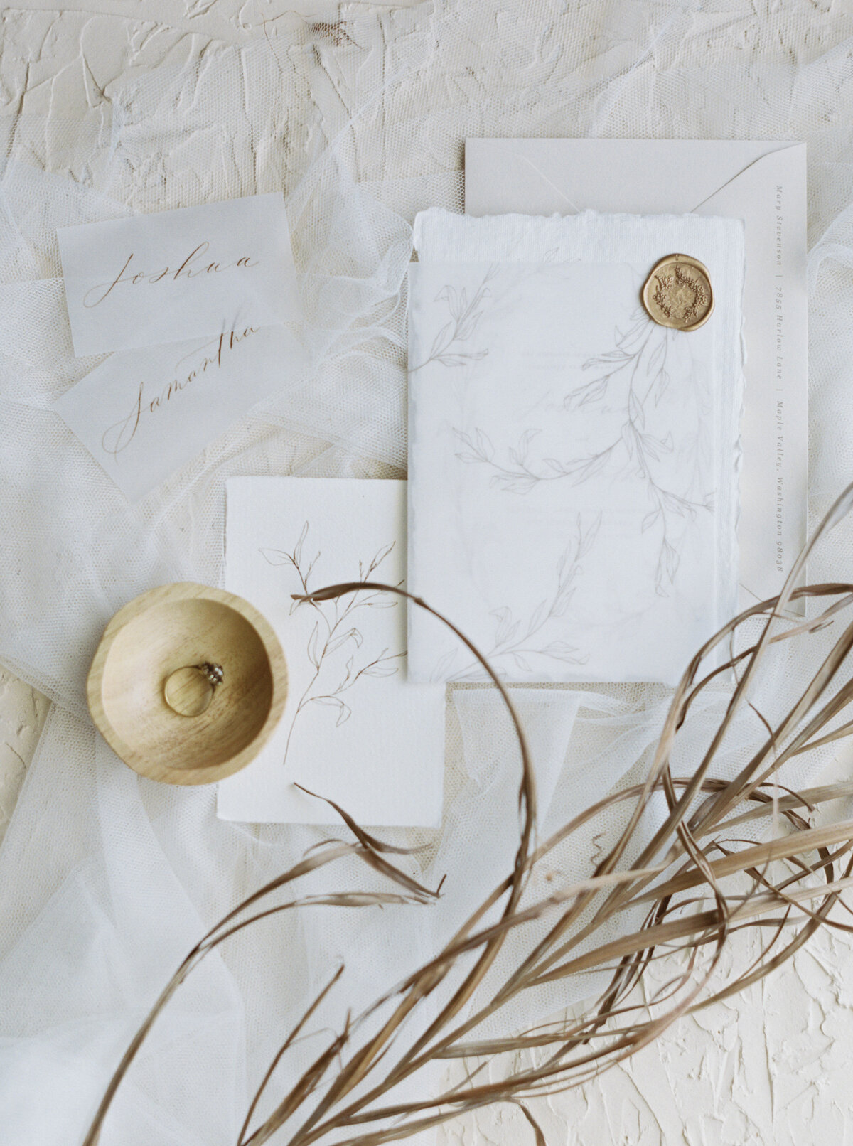 Another fancy paper and dead leaves flatlay.