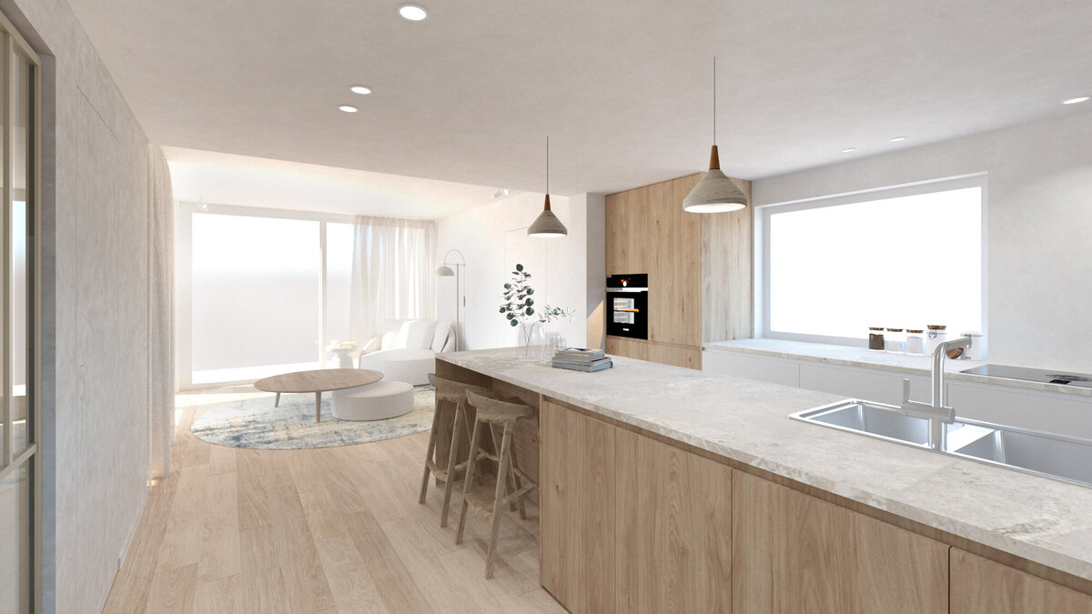 interieurontwerp-design-modern-beige-wood-hout-wit-leefruimte 2