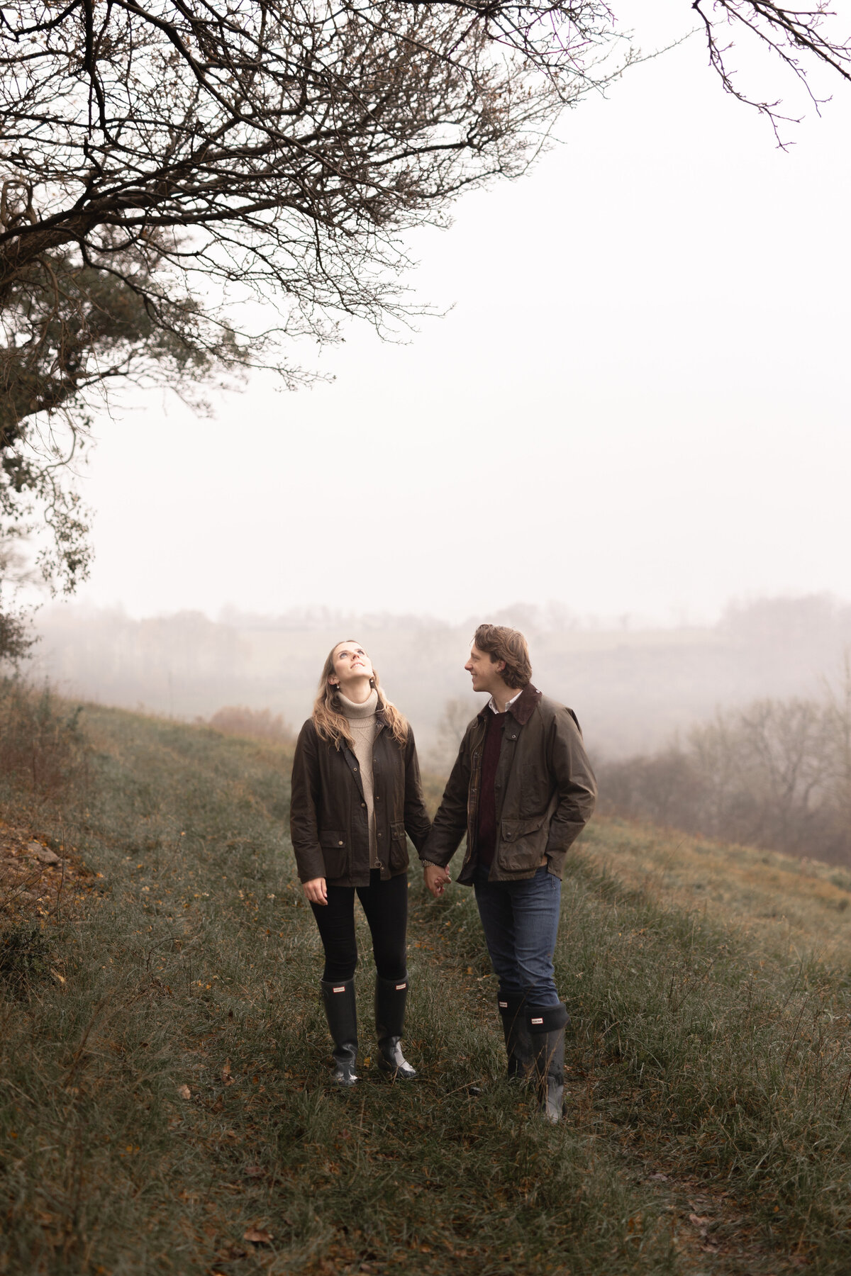 Engagement portraits in Castle Combe, Cotswolds