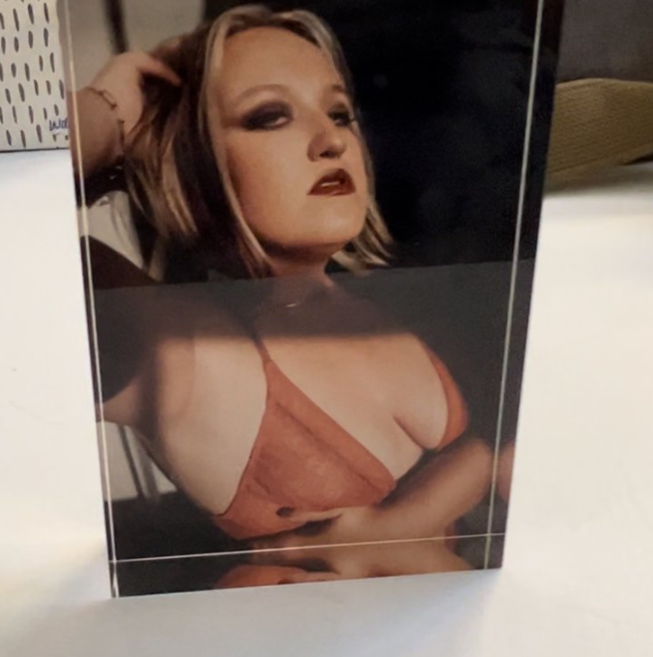 Acrylic block offered at boudoir studio in  Minneapolis MN