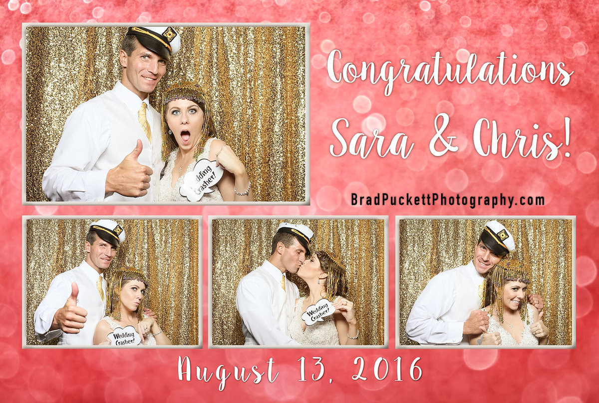 Sara Sigler and Chris Hickey's photo booth rental at their wedding reception at St. Thomas Catholic Church in Long Beach, Mississippi.