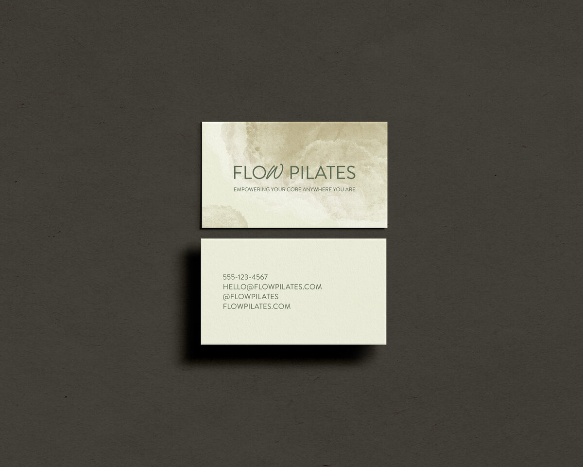 Modern, natural, pilates business card design