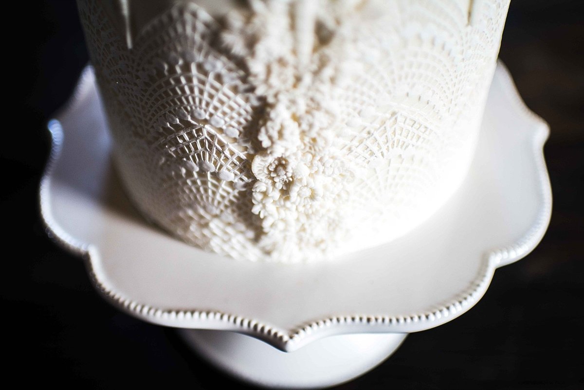 Wedding Cake with Bas Relief by Fleur and Flour
