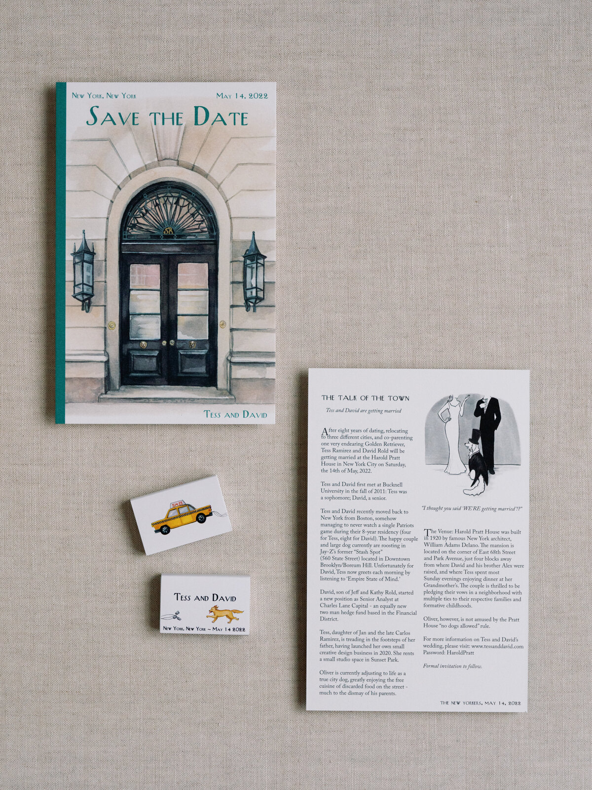 New Yorker Inspired Save the Date My Fathers Daughter Designs