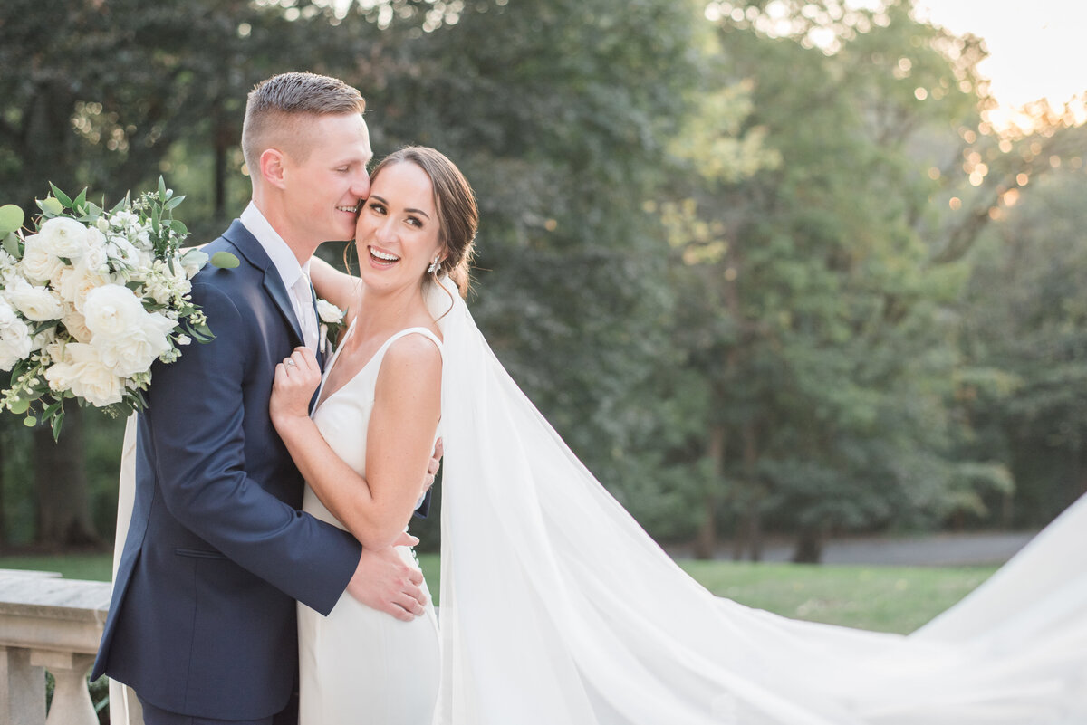 Laurel Hall Wedding Photo of bride and groom by Courtney Rudicel, a wedding photographer in Indiana