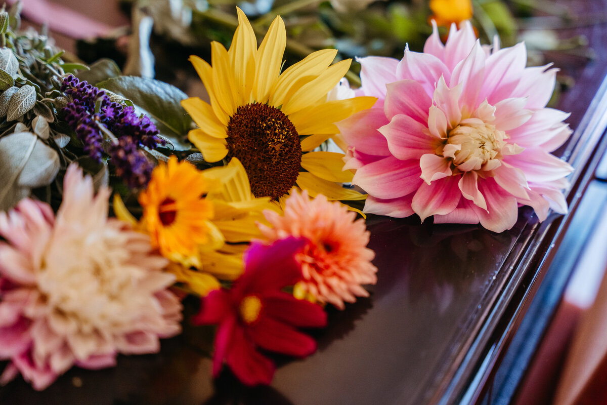 Colorful floral arrangement at La Vimea vegan hotel