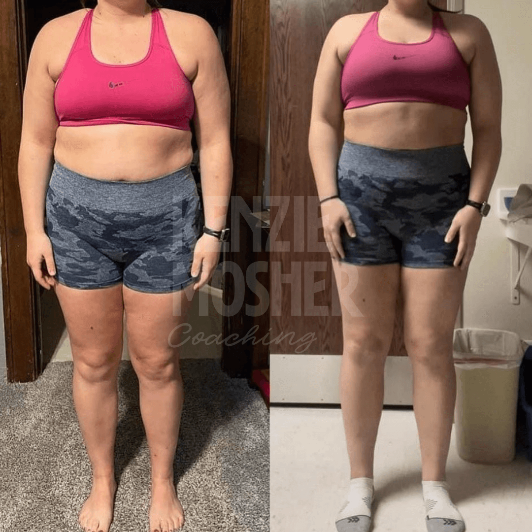 Functional fat loss and gut healing transformation results.