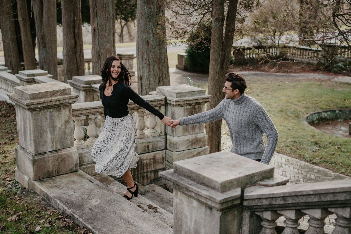elegant and modern engagement session at Swannanoa Mansion in Virginia.