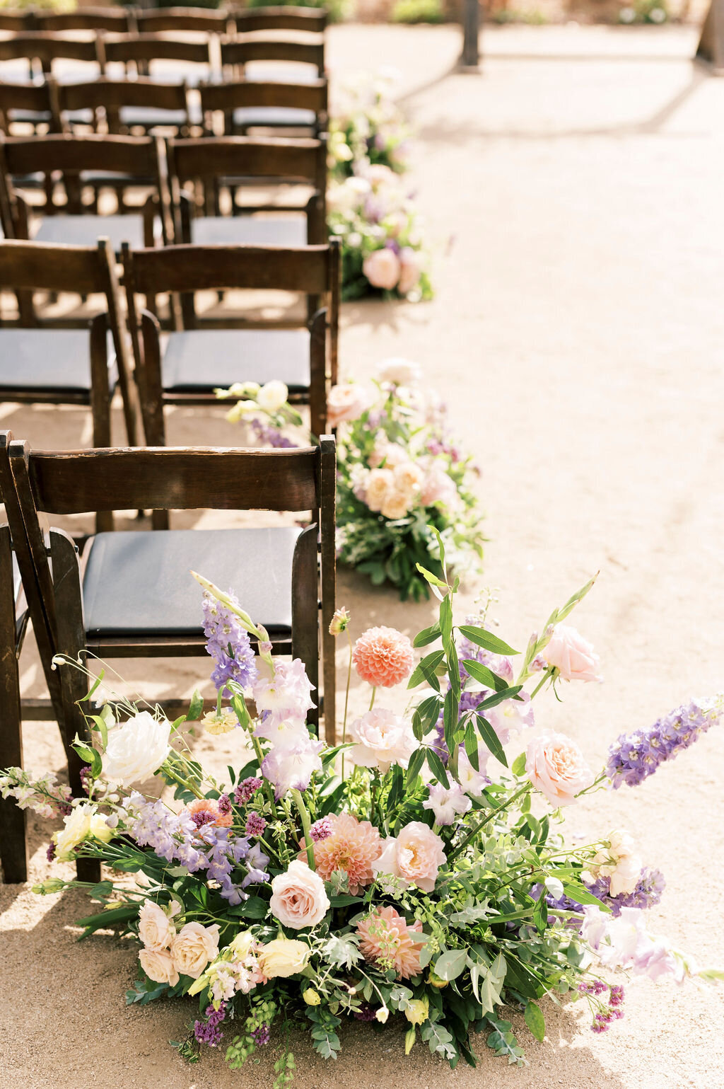 purple aisle arrangement