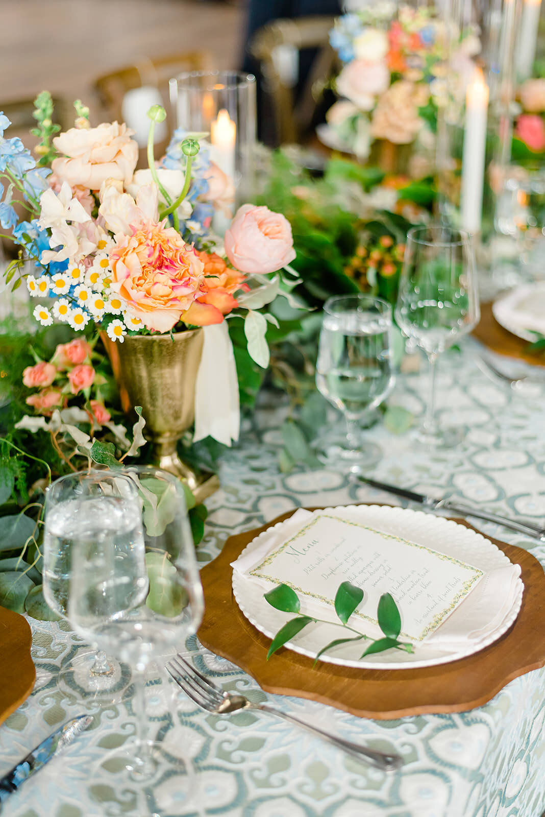 Wedding reception dinner table