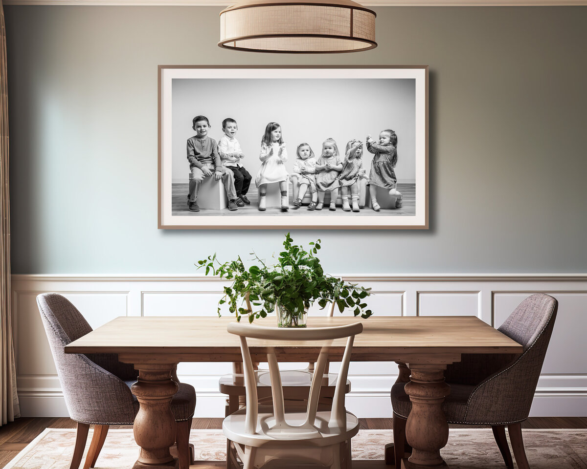 kids-diningroom-portrait-framed-stcharles