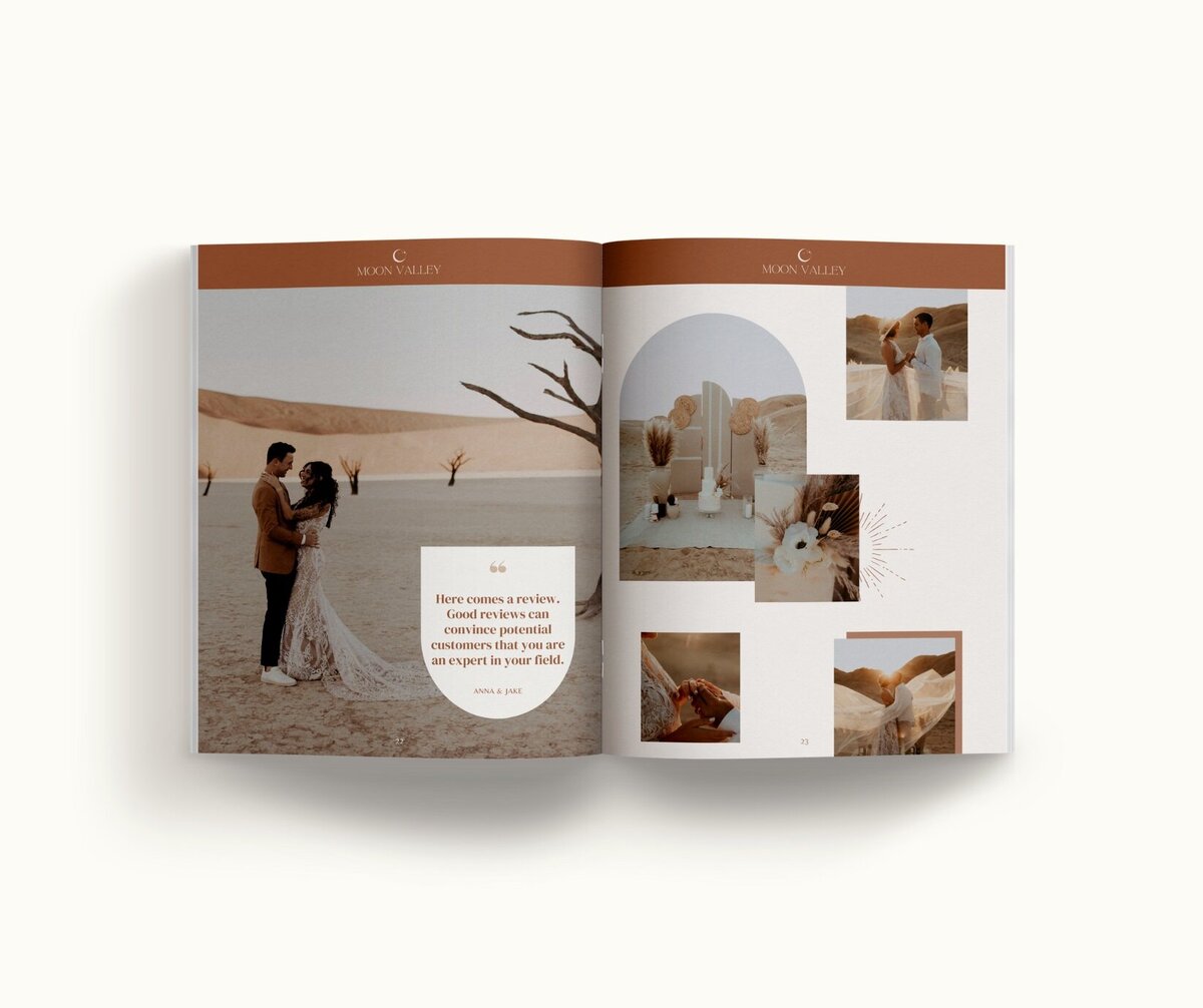 Boho pricing guide template for photographers Moon Valley 13