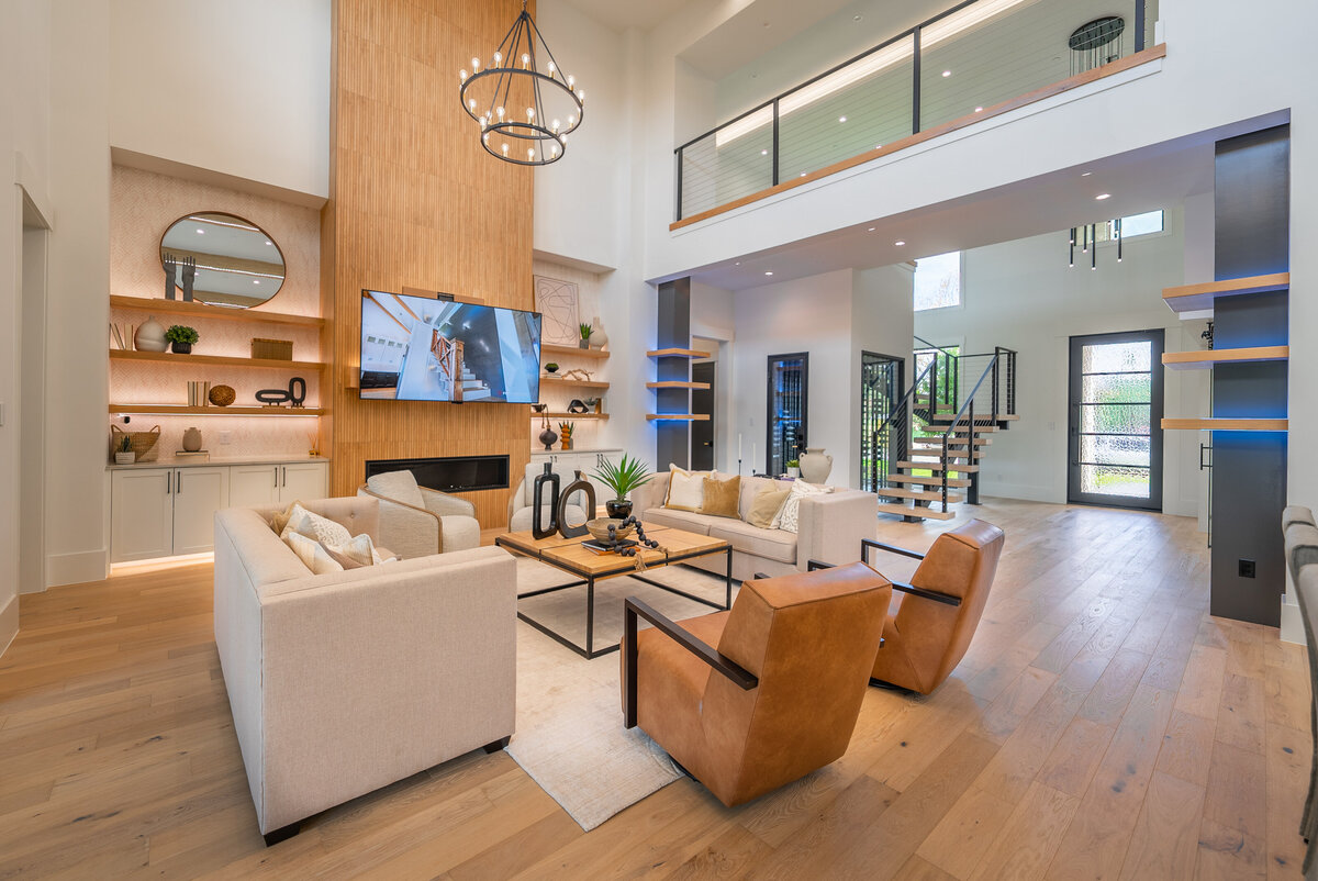 Open concept living area in Southlake Texas spec home