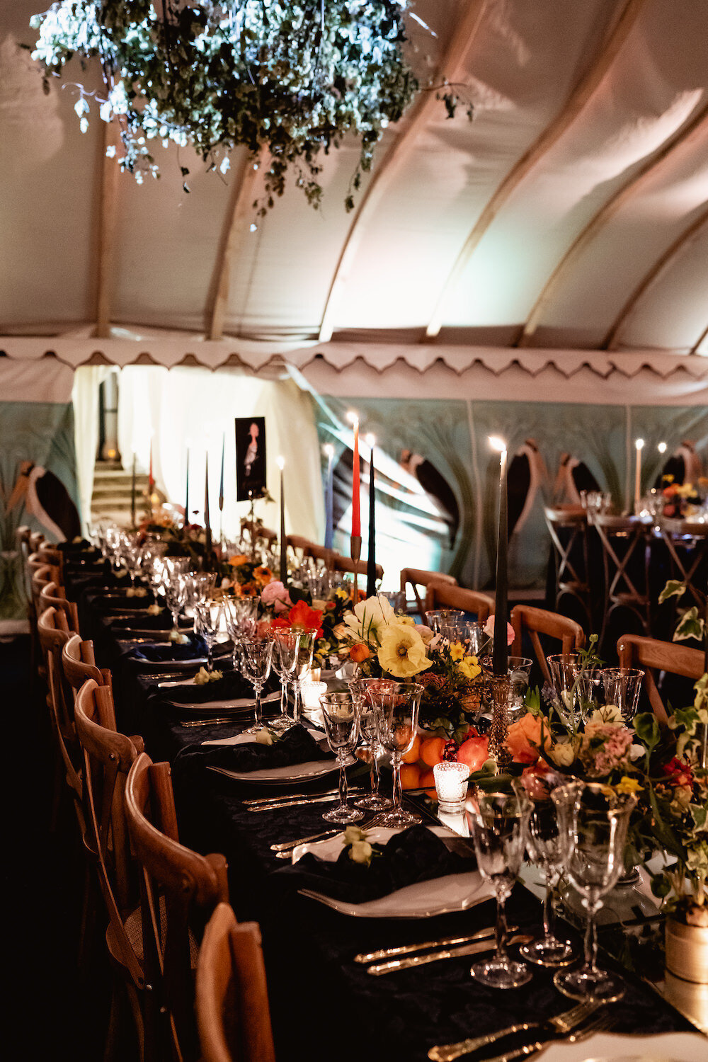 wooden marquee flowers 