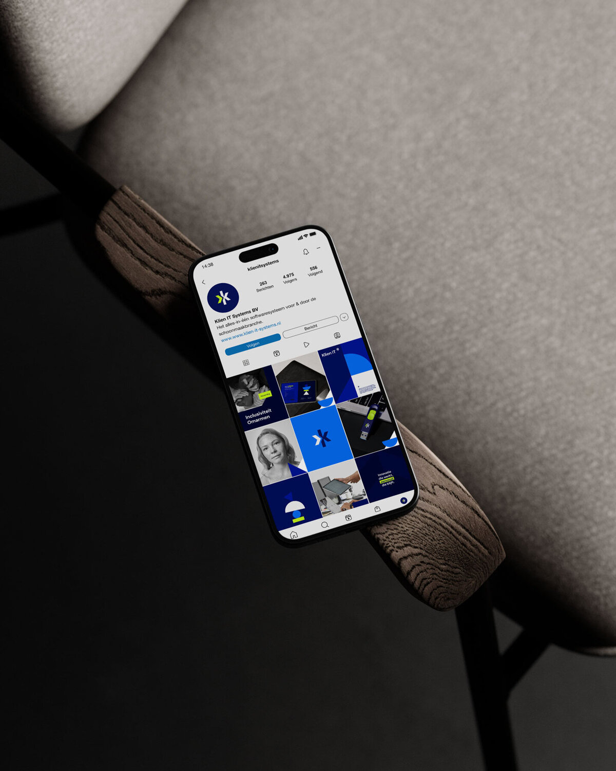 Instagram grid design voor Klien IT – Consistente contentstijl