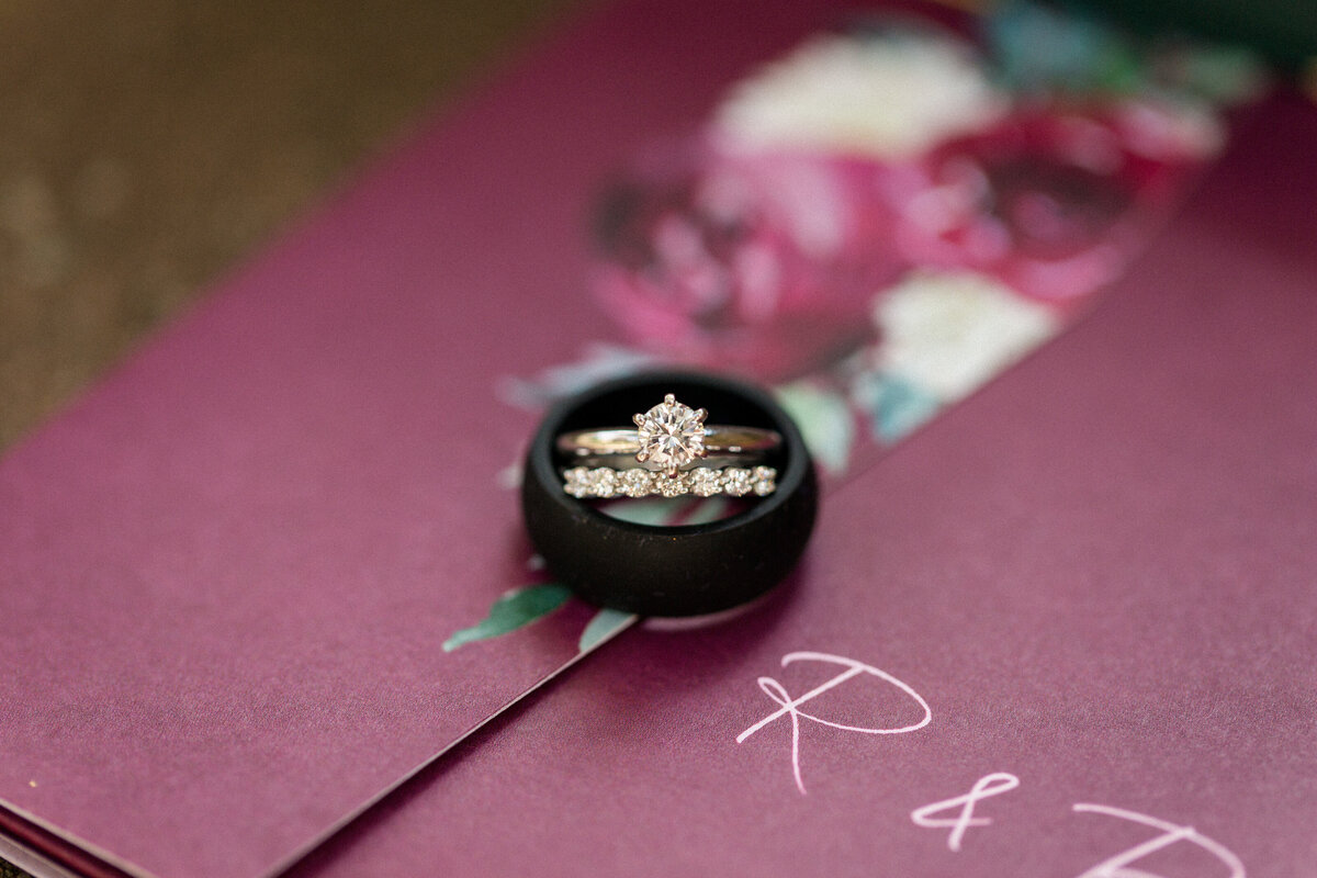 elegant wedding ring professional photographer Piedmont Country Club