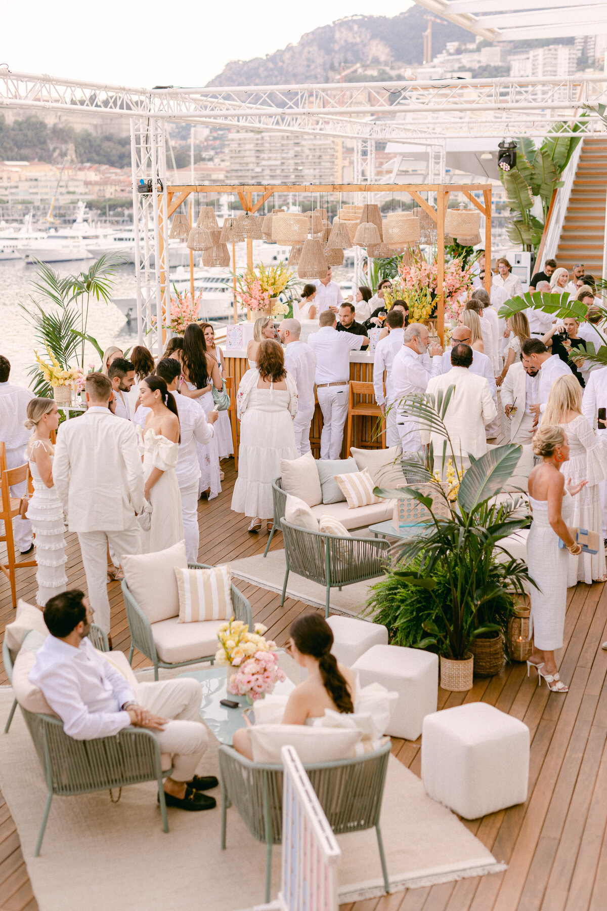 Wedding White Party theme  (Soirée blanche) Monaco Yacht Club