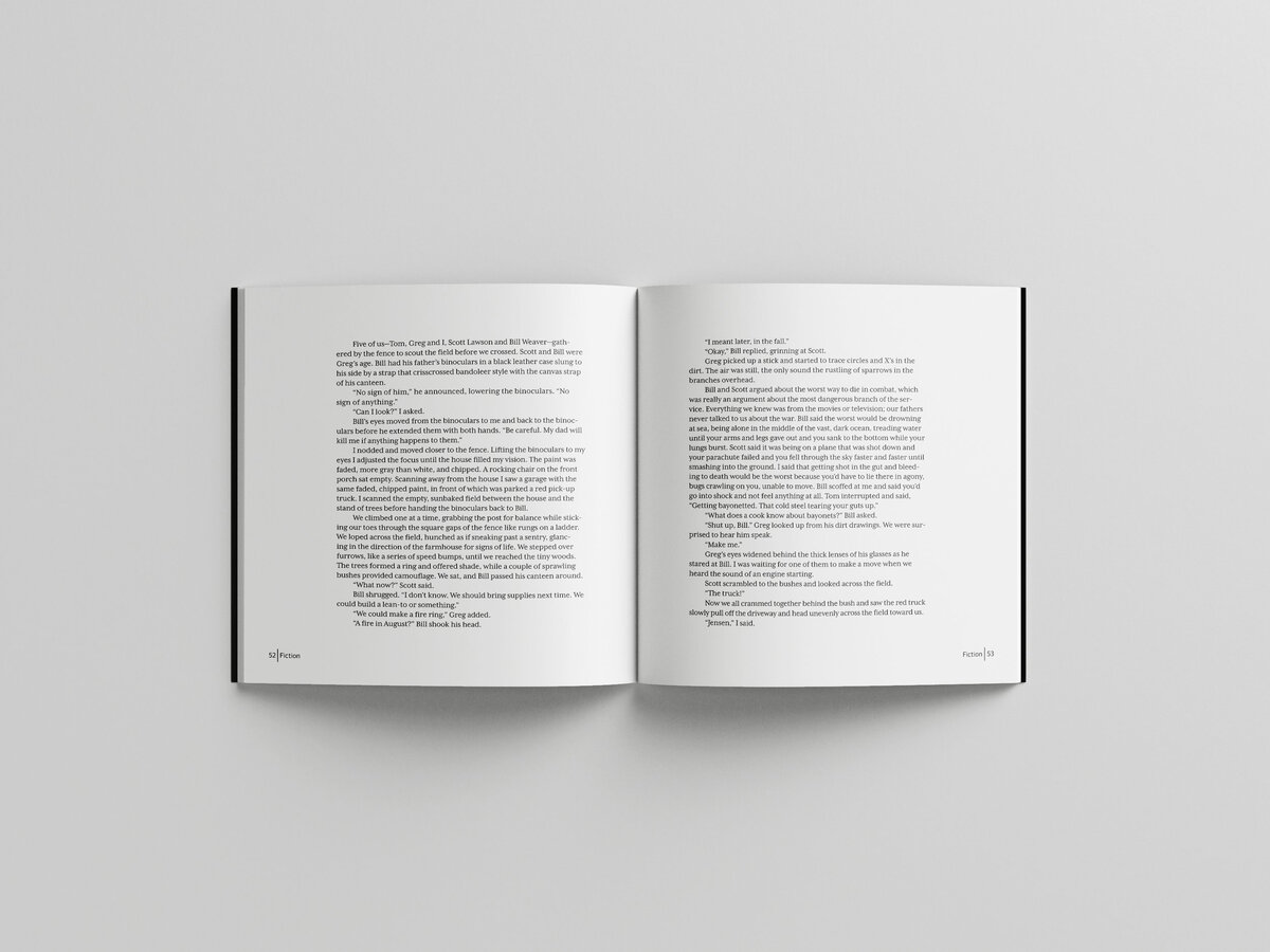 A Perceptions' short story  spread being displayed