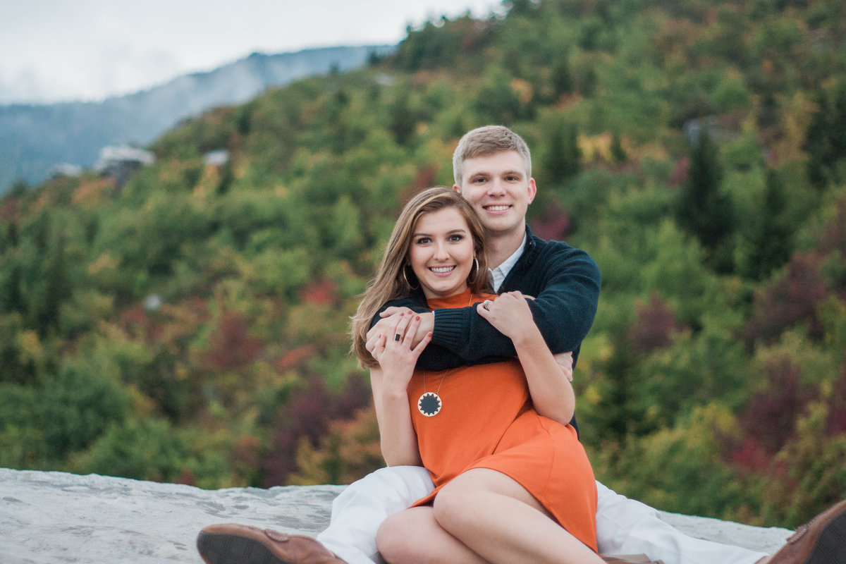 Adventurous Blue Ridge Parkway engagement session photographed at Rough Ridge by Boone Engagement Photographer Wayfaring Wanderer.