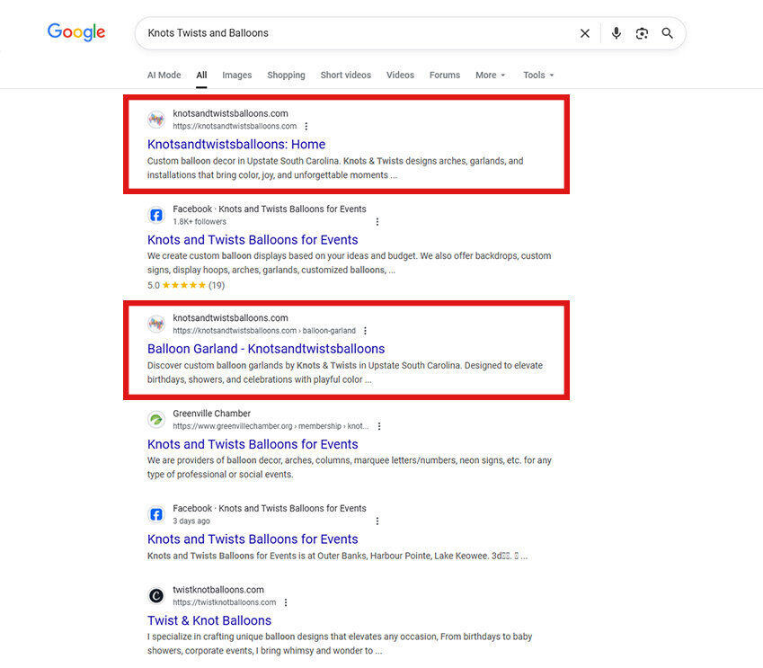 Knots Twists and Balloon SEO