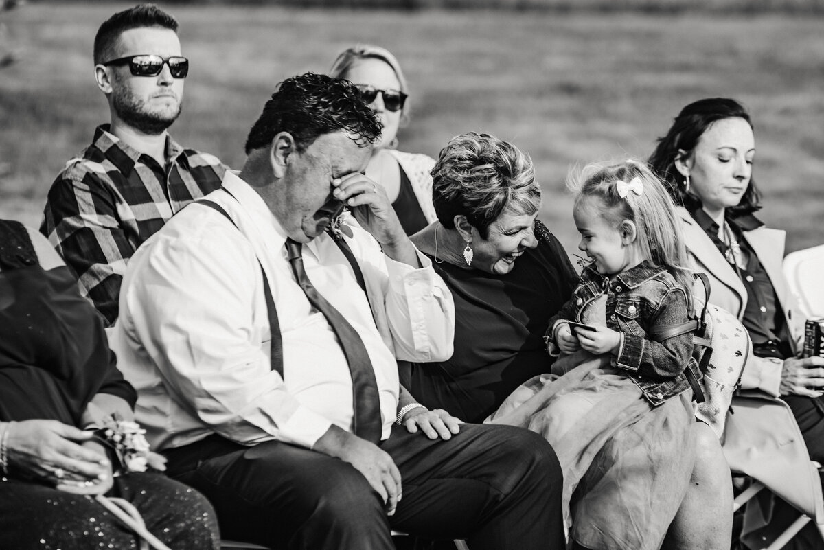 dad crying during wedding photo