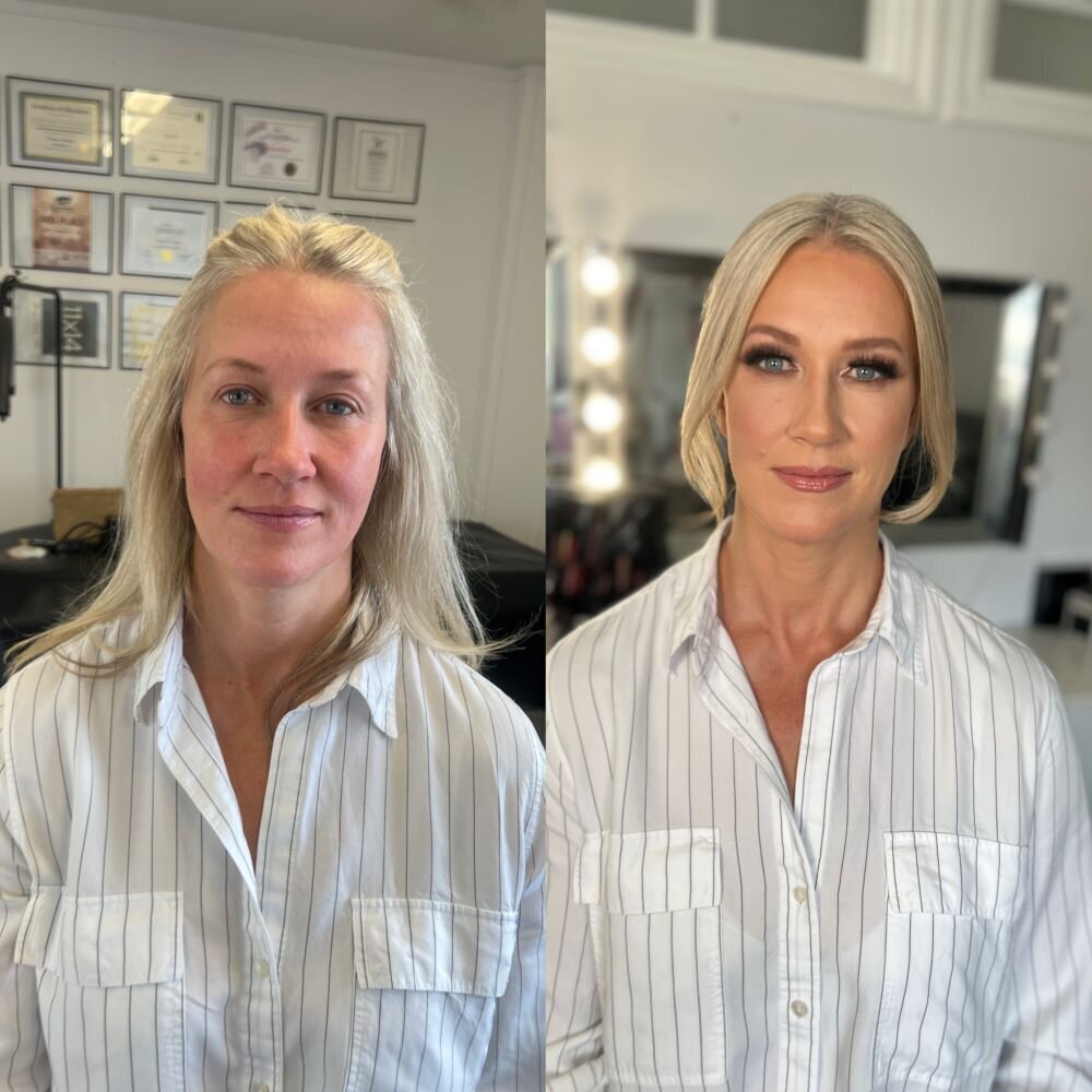 From simple to stunning in Ottawa, before and after makeup transformation by a skilled artist.