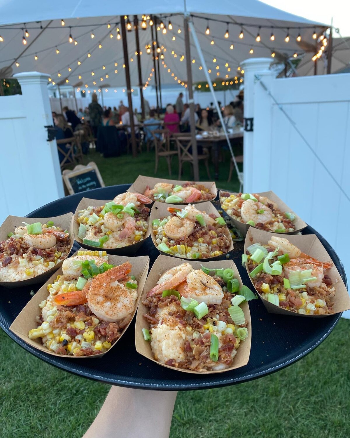 The Grateful Gourmet Shrimp and Corn Catering Menu