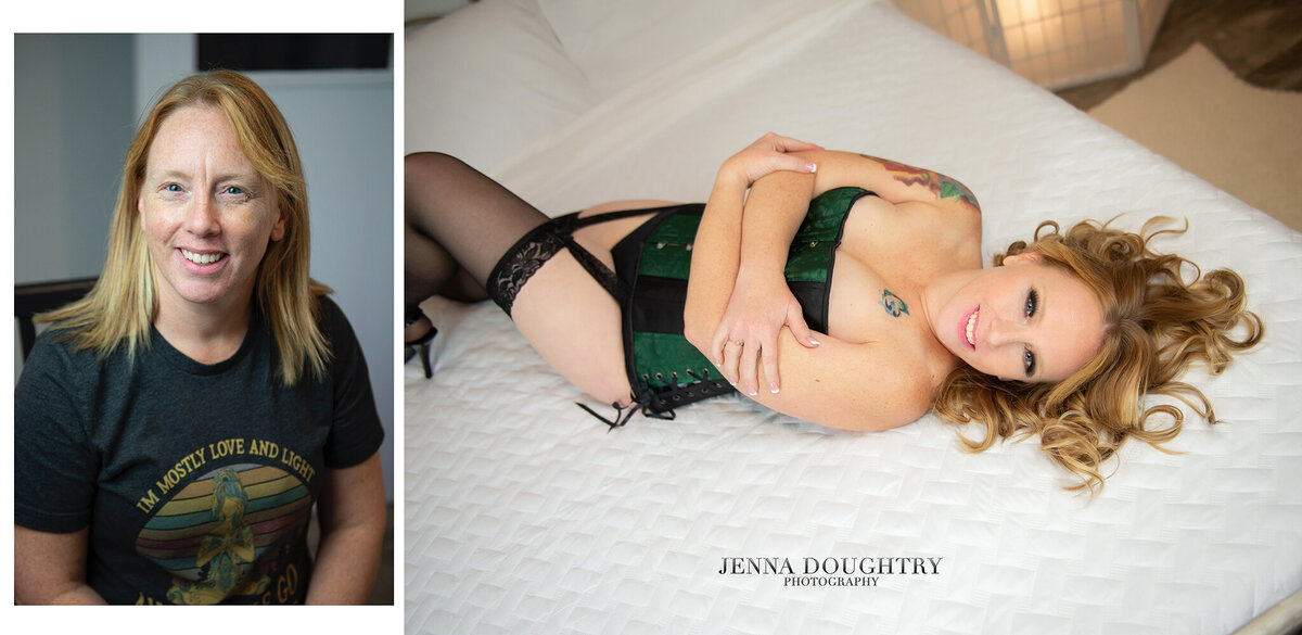 Before and after boudoir photography