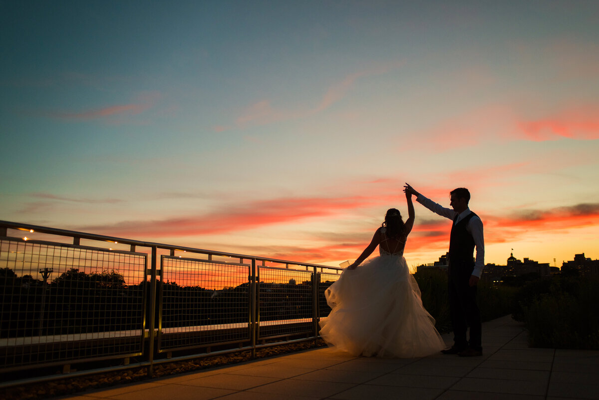 phipps conservatory night time wedding sunset picture