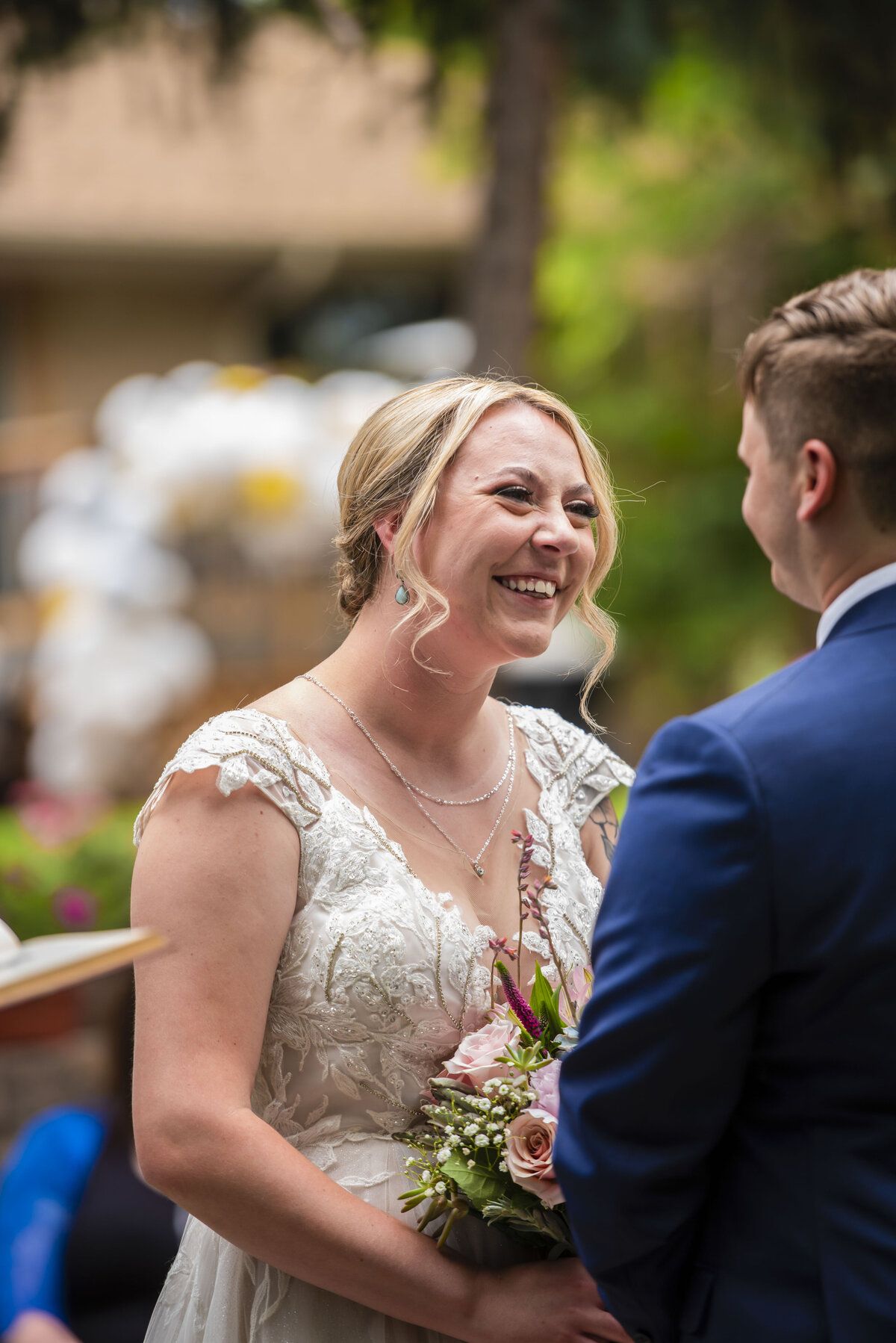 Backyard wedding with class and greenery